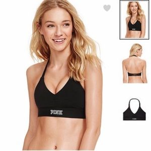 NWT PINK halter sports bra